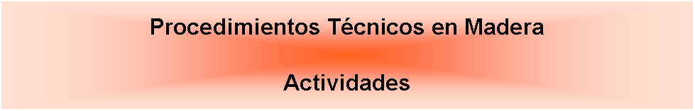 Cuadro de texto: Procedimientos Tcnicos en Madera Actividades 