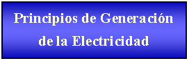 Cuadro de texto: Principios de Generacin de la Electricidad