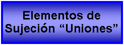 Cuadro de texto: Elementos de Sujecin Uniones  