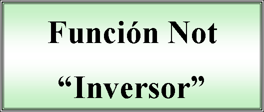 Cuadro de texto: Funcin Not Inversor