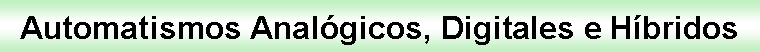 Cuadro de texto: Automatismos Analógicos, Digitales e Híbridos

