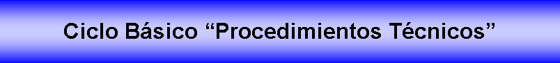 Cuadro de texto: Ciclo Bsico Procedimientos Tcnicos