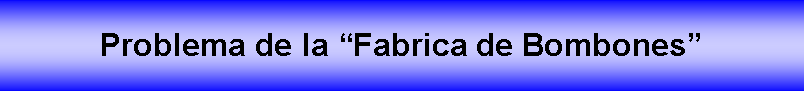 Cuadro de texto: Problema de la Fabrica de Bombones