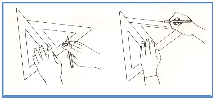 Dibujo Técnico 1º Bach.: COLOCACIÓN DE LA ESCUADRA Y CARTABÓN (ISOMÉTRICA)