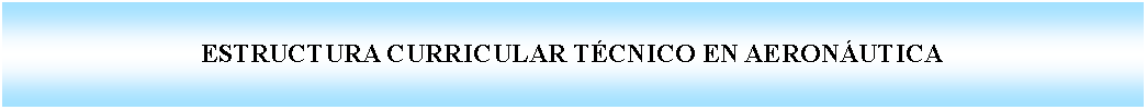 Cuadro de texto: ESTRUCTURA CURRICULAR TCNICO EN AERONUTICA