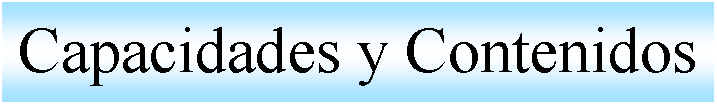 Cuadro de texto: Capacidades y Contenidos