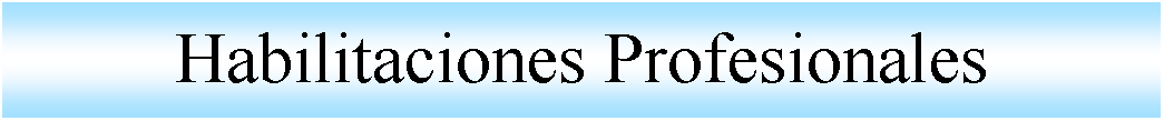 Cuadro de texto: Habilitaciones Profesionales 