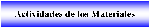 Cuadro de texto: Actividades de los Materiales 