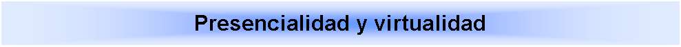 Cuadro de texto: Presencialidad y virtualidad 