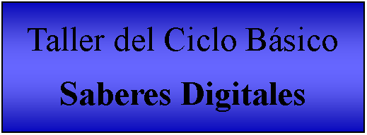 Cuadro de texto: Taller del Ciclo BsicoSaberes Digitales 