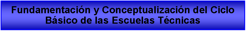 Cuadro de texto: Fundamentaci�n y Conceptualizaci�n del Ciclo B�sico de las Escuelas T�cnicas