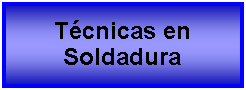 Cuadro de texto: Tcnicas en Soldadura 