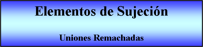 Proceso: Elementos de Sujeción

Uniones Remachadas 
